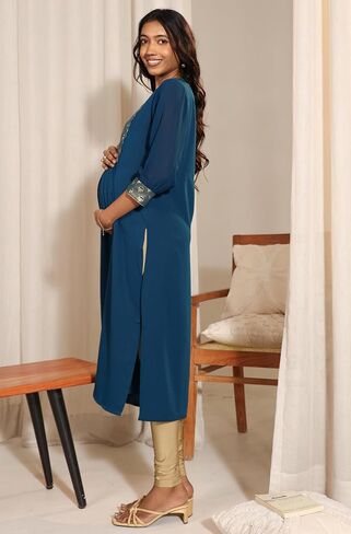 Janasya Maternity Nursing Kurta Set with Breastfeeding Feature for Pre and Post Pregnant Women in Saudi Arabia