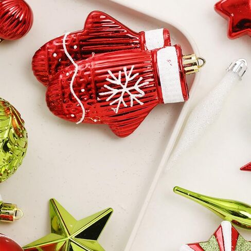 70Pcs Christmas Balls, Christmas Hanging Tree Balls Ornaments Shatterproof Plastic Decorative with Christmas Stockings Stars, Perfect for Holiday Wedding Christmas Decor in Saudi Arabia