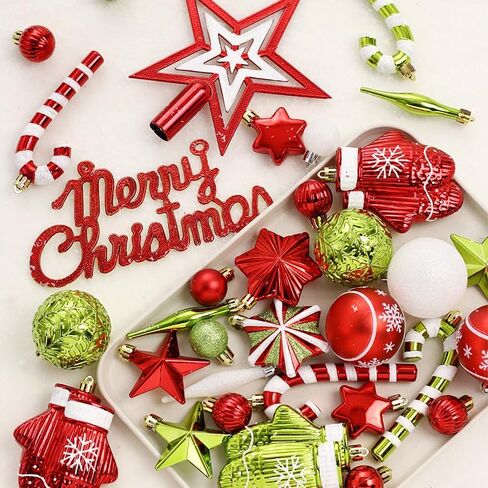 70Pcs Christmas Balls, Christmas Hanging Tree Balls Ornaments Shatterproof Plastic Decorative with Christmas Stockings Stars, Perfect for Holiday Wedding Christmas Decor in Saudi Arabia