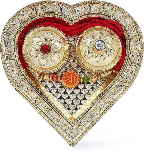 طبق بوجا ثالي مصنوع يدويًا لمهرجان ميناكاري ثالي الهندي لمهرجان ديوالي بوجان ماندير | هدية ديكور المنزل لمهرجان بوجا ثالي راخي من بوجا مع راخي ورولي شاوال in Kuwait