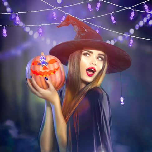 Spider Lights with 13Ft and 20LEDs Spider String Lights and 8 Lghting Variations，Infrared Remote Control，Spider Lights Spectre Decor for Hanging in Outdoor，Halloween spider web lights Battery Operated in Saudi Arabia