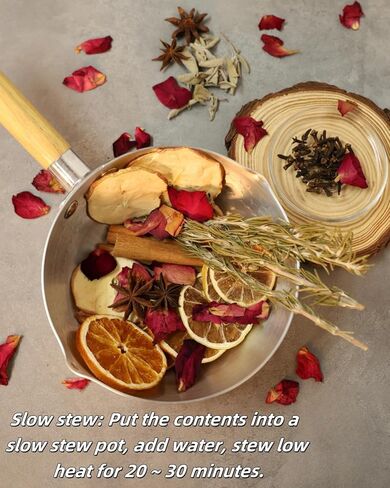 Simmering Potpourri, Potpourri Simmer Pot - Cinnamon, Cloves, Rosemary, Orange Slices, Apple Slices, Lemon Slices, Sage, Simmer Pot for Stove Potpourri Perfect House Warming Hostess Gift in Kuwait