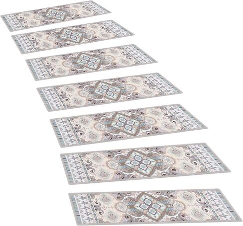 BLUERISE Non-Slip Stair Treads 15 Pack 30" X8 Indoor Staircase Step Treads Reusable Stair Runner Mats for Wooden Steps, Tile Stairs for Kids Elders（White） in Saudi Arabia