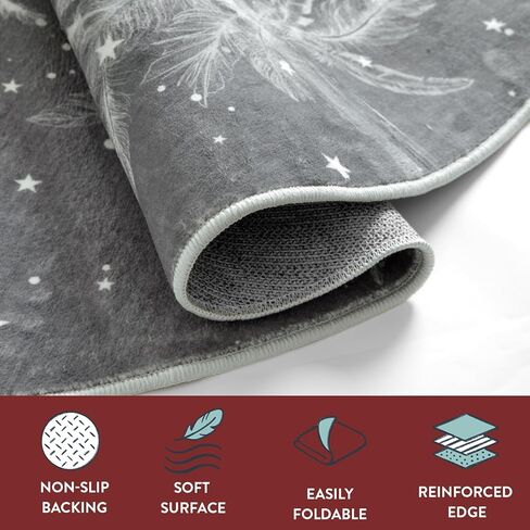 Lahome Christmas Runner Rug 2x6 Non-Slip Hallway Runner Rug Indoor, Washable Christmas Rugs Stain Resistant Red Kitchen Rug Runner, Christmas Tree Print Holiday Decor Untra-Thin Runner for Bedroom in Kuwait