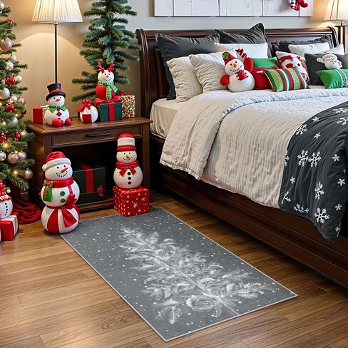 Lahome Christmas Runner Rug 2x6 Non-Slip Hallway Runner Rug Indoor, Washable Christmas Rugs Stain Resistant Red Kitchen Rug Runner, Christmas Tree Print Holiday Decor Untra-Thin Runner for Bedroom in Kuwait