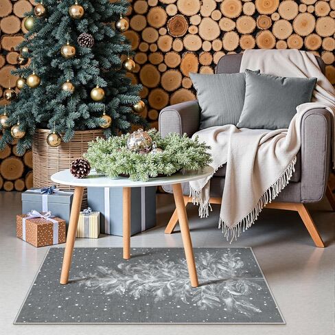 Lahome Christmas Runner Rug 2x6 Non-Slip Hallway Runner Rug Indoor, Washable Christmas Rugs Stain Resistant Red Kitchen Rug Runner, Christmas Tree Print Holiday Decor Untra-Thin Runner for Bedroom in Kuwait