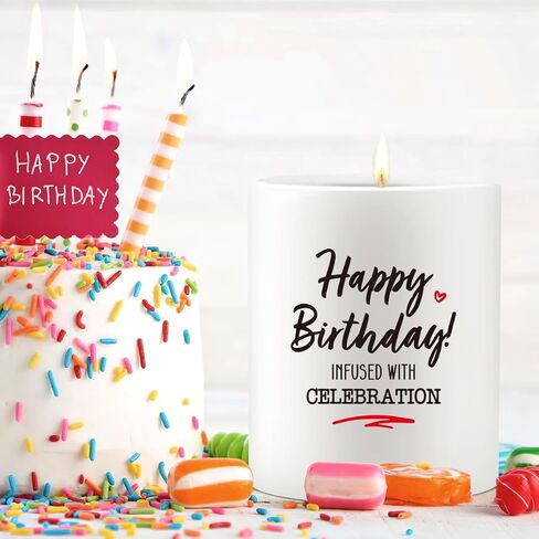 Happy Birthday Gifts Candle, Christmas Birthday Gifts for Women, Unique Birthday Gifts Ideas for Mom, Dad, Coworker, Wife, Sister, Friendship, Birthday Scented Soy Candles, 10OZ in Saudi Arabia