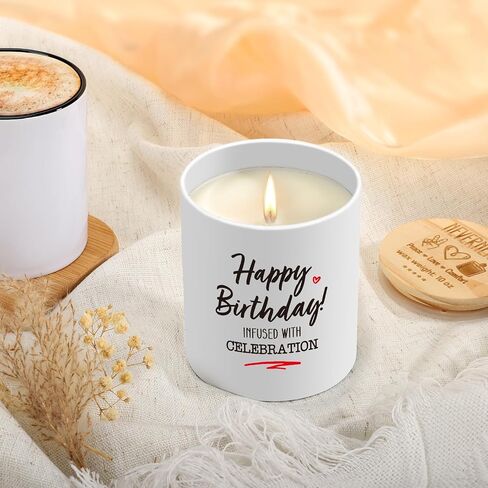 Happy Birthday Gifts Candle, Christmas Birthday Gifts for Women, Unique Birthday Gifts Ideas for Mom, Dad, Coworker, Wife, Sister, Friendship, Birthday Scented Soy Candles, 10OZ in Saudi Arabia