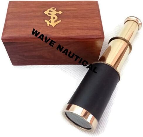 Captains Pirates Telescope Spyglass For Gift Adults Portable Collapsible Handheld Telescope Monocular Adventure Factory Brass decorative Nautical For Navy And Outdoor Spyglass Finish Box in Saudi Arabia