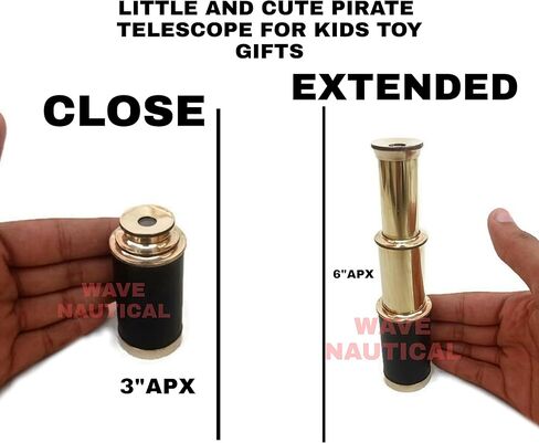 Captains Pirates Telescope Spyglass For Gift Adults Portable Collapsible Handheld Telescope Monocular Adventure Factory Brass decorative Nautical For Navy And Outdoor Spyglass Finish Box in Saudi Arabia