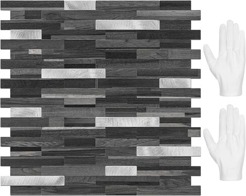 STICKGOO Peel and Stick Backsplash, PVC Wall Tiles Stick on Backsplash for Kitchen(10 Sheets, Beige with Metal Gold) in Kuwait