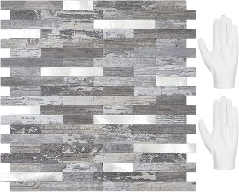 STICKGOO Peel and Stick Backsplash, PVC Wall Tiles Stick on Backsplash for Kitchen(10 Sheets, Beige with Metal Gold) in Kuwait