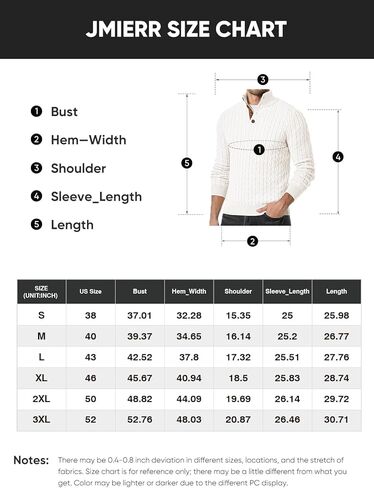 JMIERR Men's Cable Knit Pullover Sweater Casual Long Sleeve Stand Collar Button Knitted Sweaters in Saudi Arabia