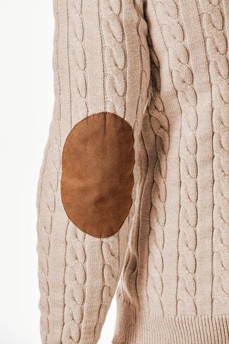 JMIERR Men's Cable Knit Pullover Sweater Casual Long Sleeve Stand Collar Button Knitted Sweaters in Saudi Arabia