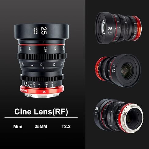 Meike 10 مم T2.2 فتحة كبيرة تركيز يدوي تشويه منخفض APS-C S35 تنسيق 6K عدسة سينمائية صغيرة برايم متوافقة مع كاميرات Canon RF Mount EOS R RP R7 R10 R50 C70 Komodo in Saudi Arabia