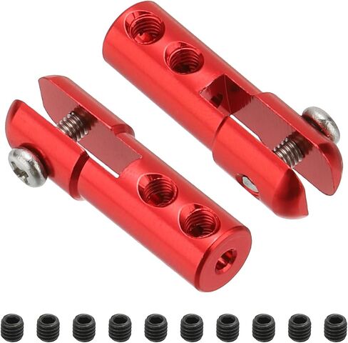 MECCANIXITY 2Pcs Metal Clevis M2 Thread Aluminum Alloy Clevis Servo Horn Tie Rod Chuck Connector with Screws for RC Airplane Car Helicopter Model Replacements,Silver in Saudi Arabia