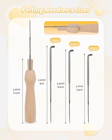 Aeelike 98 Pcs Wool Felting Tools and Supplies, Needle Felting Supplies for Beginners, Needle Felting Pen Tool with 90 Pcs Felting Needles 3 Sizes, Wool Felting Tool Kit for Felting Wool Project in Saudi Arabia