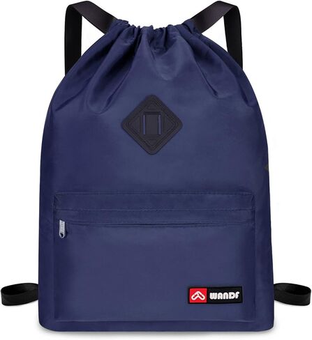 WANDF Drawstring Backpack with Shoe Pocket, Gym Bag Water-Resistant String Sackpack Cinch Bag for Women Men in Kuwait