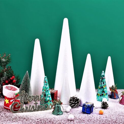 FFchuanhe 20pcs Mixed Size (2-8in) Craft Foam Cones Set for Art and DIY in Kuwait