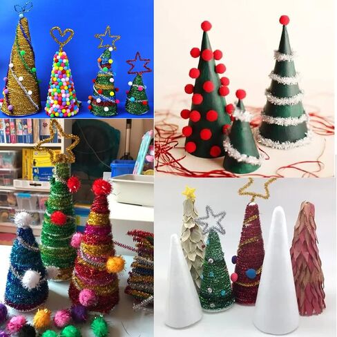 FFchuanhe 20pcs Mixed Size (2-8in) Craft Foam Cones Set for Art and DIY in Kuwait