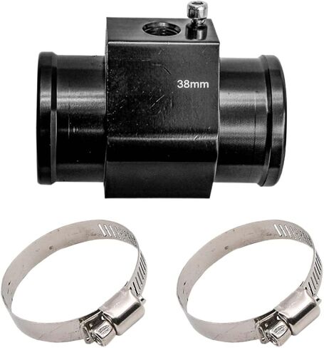 3PCS Auto Water Temp Joint Pipe, Aluminum Sensor Gauge Radiator Hose Adapter, Universal Water Temperature Extension Adapter with Clamps (38MM) in Kuwait