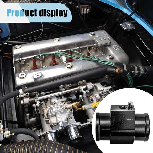 3PCS Auto Water Temp Joint Pipe, Aluminum Sensor Gauge Radiator Hose Adapter, Universal Water Temperature Extension Adapter with Clamps (38MM) in Kuwait