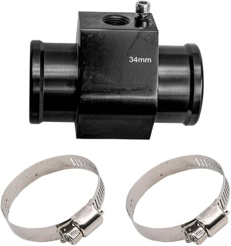 3PCS Auto Water Temp Joint Pipe, Aluminum Sensor Gauge Radiator Hose Adapter, Universal Water Temperature Extension Adapter with Clamps (38MM) in Kuwait