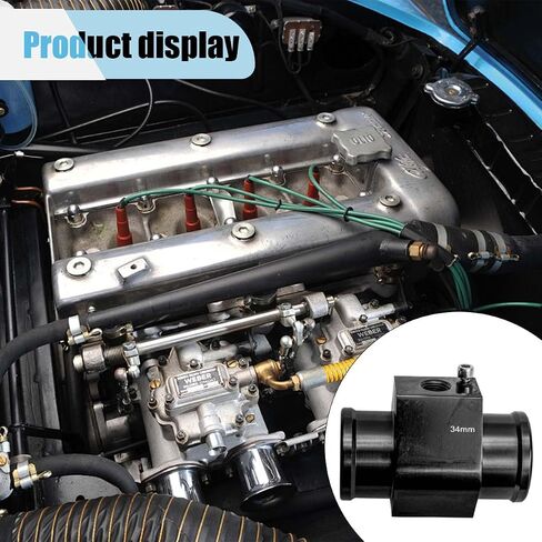 3PCS Auto Water Temp Joint Pipe, Aluminum Sensor Gauge Radiator Hose Adapter, Universal Water Temperature Extension Adapter with Clamps (38MM) in Kuwait