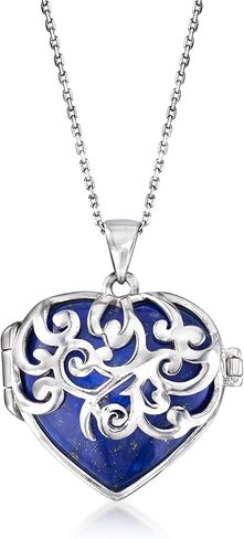 Ross-Simons Lapis Heart Locket Necklace in Sterling Silver. 18 inches in Saudi Arabia