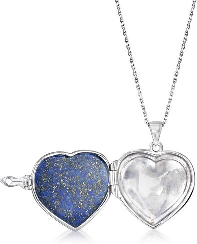 Ross-Simons Lapis Heart Locket Necklace in Sterling Silver. 18 inches in Saudi Arabia