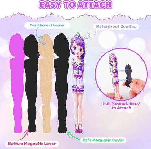 Magnetic Dress Up Dolls for Girls - Princess Magnet Paper Dolls Book with 3D City Buildings - Travel Car Trip Quiet Book Game Toys Easter Birthday Gifts for Kids Toddlers Ages 3 4 5 6 7(Style A) in Saudi Arabia