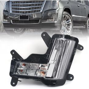 FIONE Fog Light Assembly Compatible with Cadillac Escalade 2015-2020 LED Daytime Running Light DRL Turn Signal Lamp without Crash Brake Driver Side LH