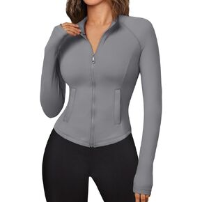 Trendy Queen Women's Athletic Full Zip Lightweight Jacket Long Sleeve Workout Tops Slim Fit Hoodies