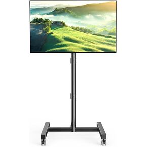FORGING MOUNT Mobile TV Cart with Wheels for 23-60 Inch LCD LED OLED Flat Curved Screen TVs, Rolling TV Stand Height Adjustable Tilt Holds Up to 88lbs, Portable Floor Stand Max VESA 400x400mm