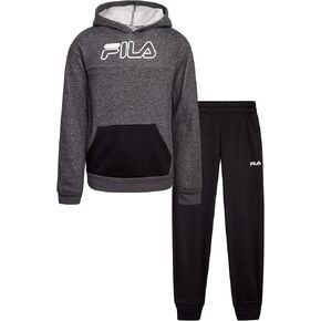 Fila Boys' Sweatsuit Set - 2 Piece Active Hoodie Sweatshirt and Jogger Sweatpants - Performance Activewear Set for Boys, 8-12