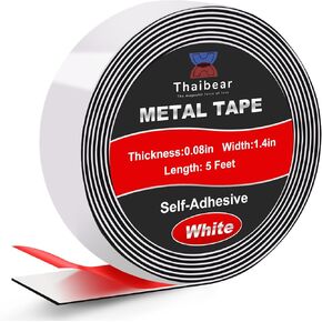 Thaibear Metal Tape for Magnets (1.4'' Wide x 5 ft Long) Flexible Metal Strips Self Adhesive, Ferrous Tape Stick Thin Metal Strips Roll for Magnets