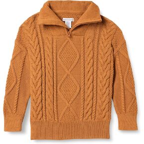 Amazon Essentials Boys and Toddlers' Quarter-Zip Cable-Knit Relaxed-Fit Sweater