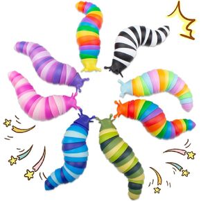 Cevioce 12 Pcs Toddler Party Favors for Kids 8-12 Fidget Toys Slug for Students Treasure Box Toys for Classroom Prizes Goodie Bag Stuffers for Kids 3-5 for Kids