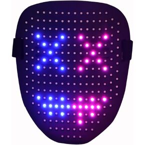 LED Mask Light Up Mask Unisex Light Up Luminous Digital Glow Mask with Gesture Sensing Halloween LED Lighted Face Transforming for Costume Cosplay Party Rave Dj