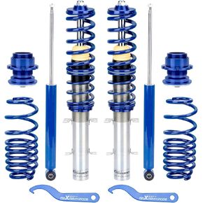 maXpeedingrods Coilovers for VW Golf MK4 1997-2007, for VW Jetta MK4 1999-2005, for VW New Beetle 1998-2010, for Seat Leon 1999-2006, Coilovers Suspension Kit, Shock Absorber Struts Lowering Kit Blue