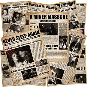 RMMDO Horror Movie Posters 12PCS, Horror Vintage Movie Posters for Room, Scary Movie Posters for Room, Creepy Halloween Horror Decor