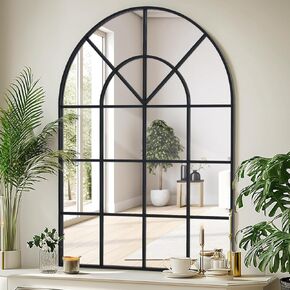 Windowpane Mirror Full Length 65"x24" Wall Mounted Art Pane Mirror Farmhouse Decorative Floor Mirror Leaning Hanging Wall Mirror for Bedroom Living Room Entrance