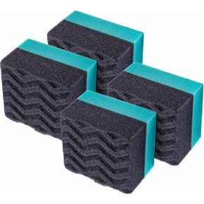 Chemical Guys Durafoam Contoured Large Tire Dressing Applicator with Wonder Wave Black/Green (4 Pack) - Acc_300_04