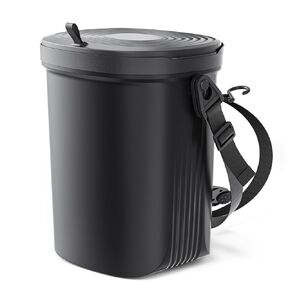 Car Trash Can Garbage Bag: Sturdy Car Accessories Trash Can w/Lid for Driver and Passenger, Waterproof and Leakproof Car Waste Bin for Any Vehicle, Home, Kitchen, Office(Black)