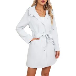 Women's Lightweight Anorak Utility Jacket Button Down Spring Waterproof Coat Fall Casual Hoodies
