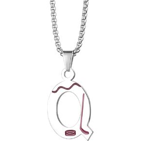 Stainless Steel Hockey Letters Necklace Teammates Graduation Season Team Player Pendant with Chain