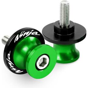 Pack of 2 Motorcycle Swing Arm Spools For KAWASAKI Ninja650 Ninja400 NINJA 650 400 1000 2017-2023 2024 Ninja 500 SE ZX-4RR ZX6R ZX-10R ZH2 Accessories, M8 Swingarm Slider Stand Paddock Screw (Black)