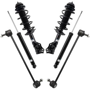 TRQ Front and Rear Suspension Kit Complete Strut & Coil Spring Assembly Shock Absorber Sway Bar Stabilizer Link Compatible with 2016-2022 Honda HR-V