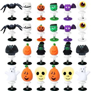 Dshengoo 24 PCS Halloween Jumping Popper Toys,Spring Launchers Party Favors Supplies for Kids,Pinata,Goodie Bags,Classroom Prizes,12 Styles