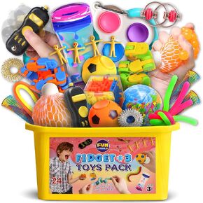 Gift Fidget Box Toys Pack for Kids 3-12, FunKidz Sensory Toys for Boys Girls Age 7-12 Autistic Children in Mystery Storage Portable Box